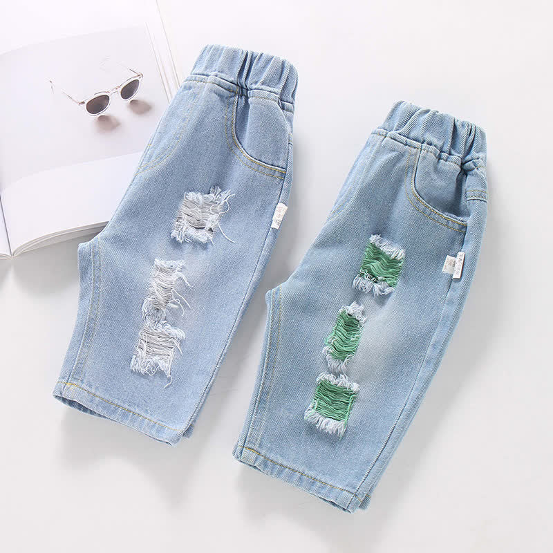 Toddler Boy Denim Design Ripped Shorts