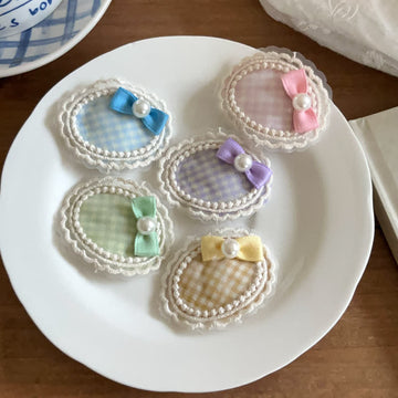 Baby Elegant Plaid Bow Hair Clips