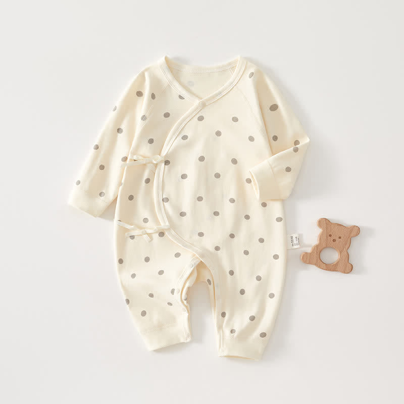 Baby Apricot Dots Kimono Romper