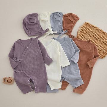 Baby Basic Solid Color Kimono Romper
