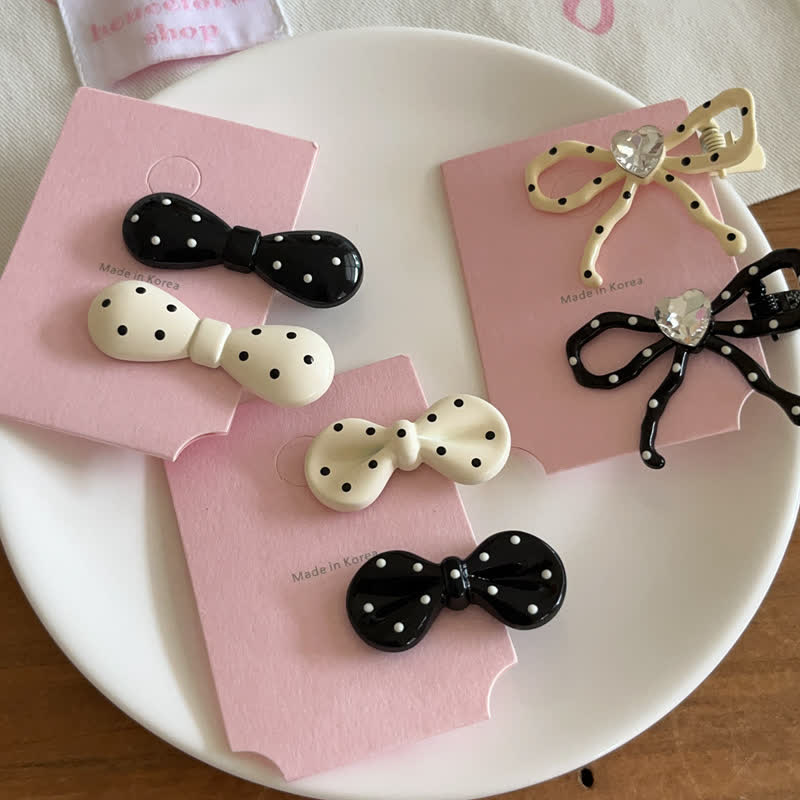 Baby Dot Bow Elegant Hair Clips
