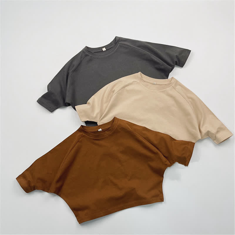 Toddler Basic Retro Pure Color T-shirt