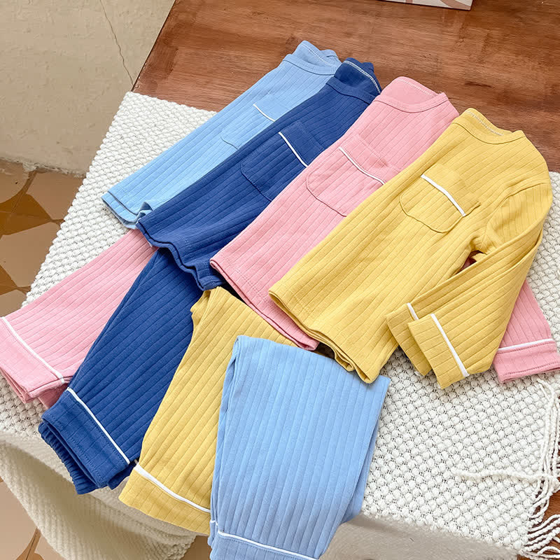 Toddler 2-Piece Simple Pocket Pajamas Set