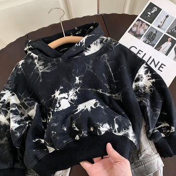 Kid Boy Black Tie Dye Hoodie