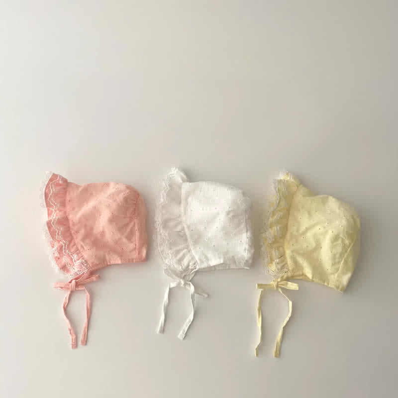 Baby Lace Flower Princess Bonnet