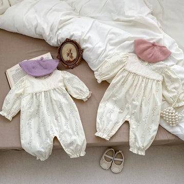 Baby Pastoral Style Little Flower Romper