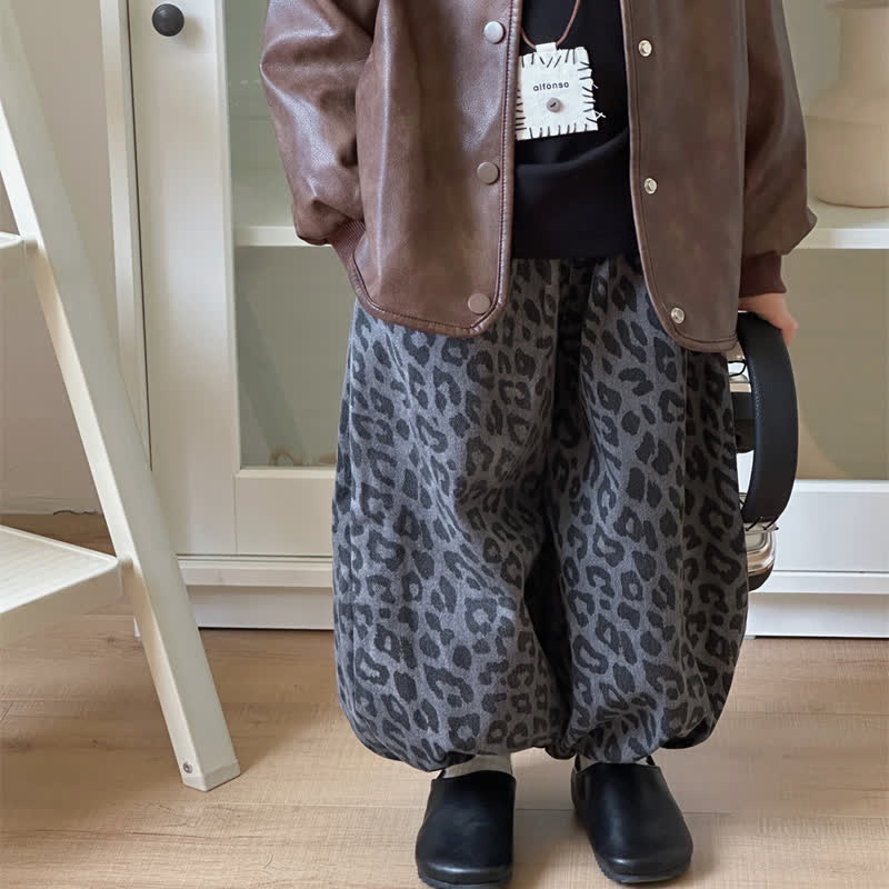Kid Boy Leopard Print Harem Pants