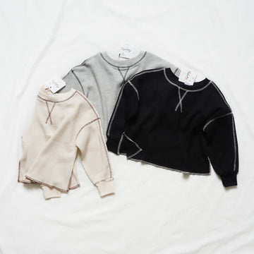 Kids Reversible Waffle Knit Sweatshirt