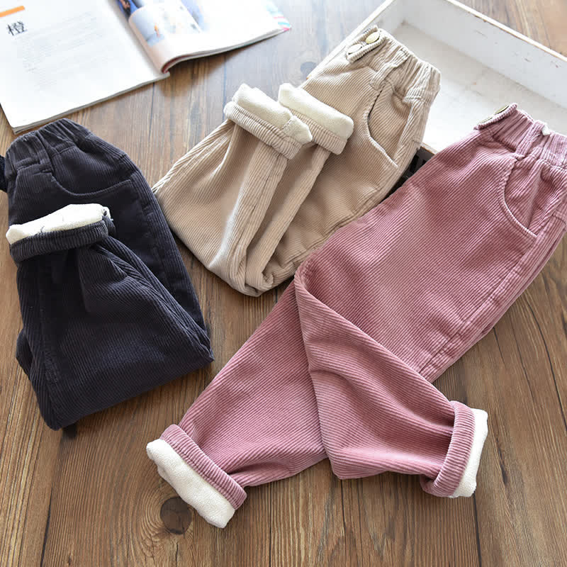 Kid Girl Stretch Velvet Corduroy Pants