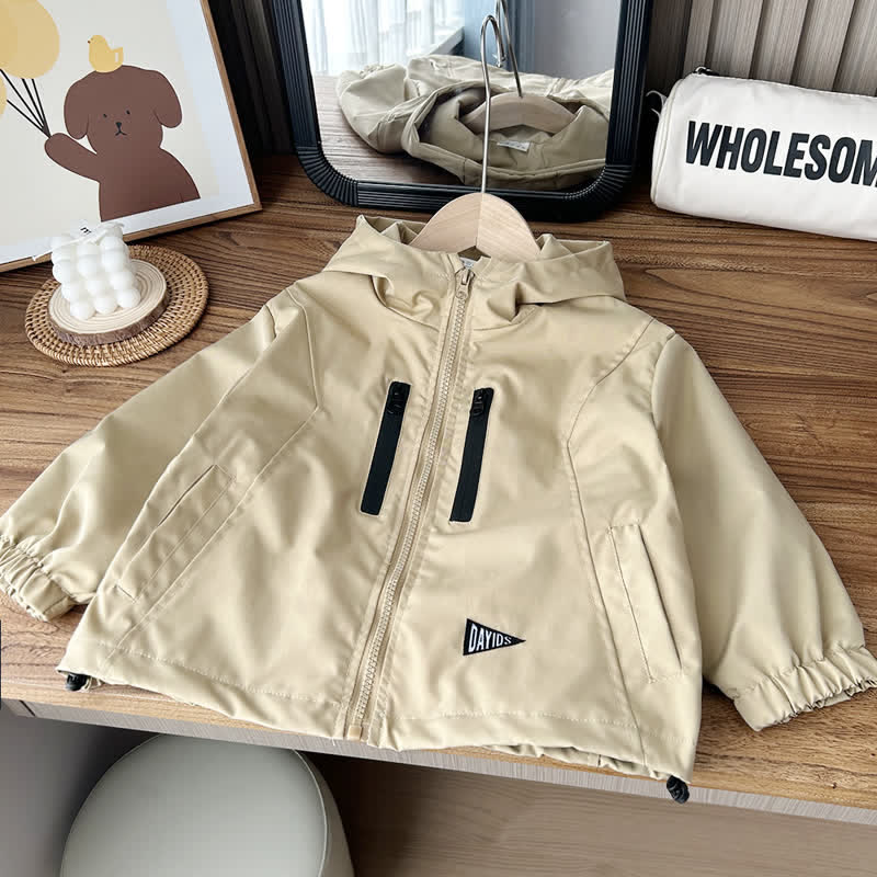 Kid Boy Hooded Windproof Cargo Jacket