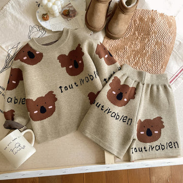 Kid Girl Koala Knit Sweater 2-piece Set
