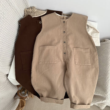 Kids Solid Color Tank Top Jumpsuit