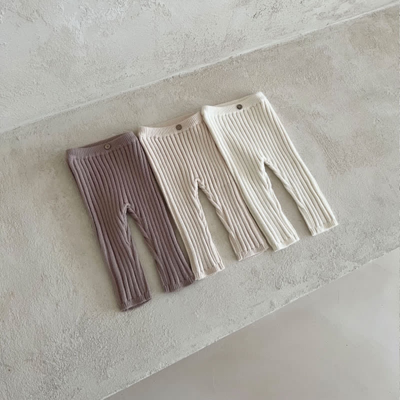 Baby One Button Ribbed Leggings