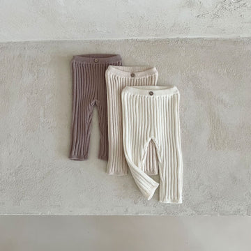 Baby One Button Ribbed Leggings