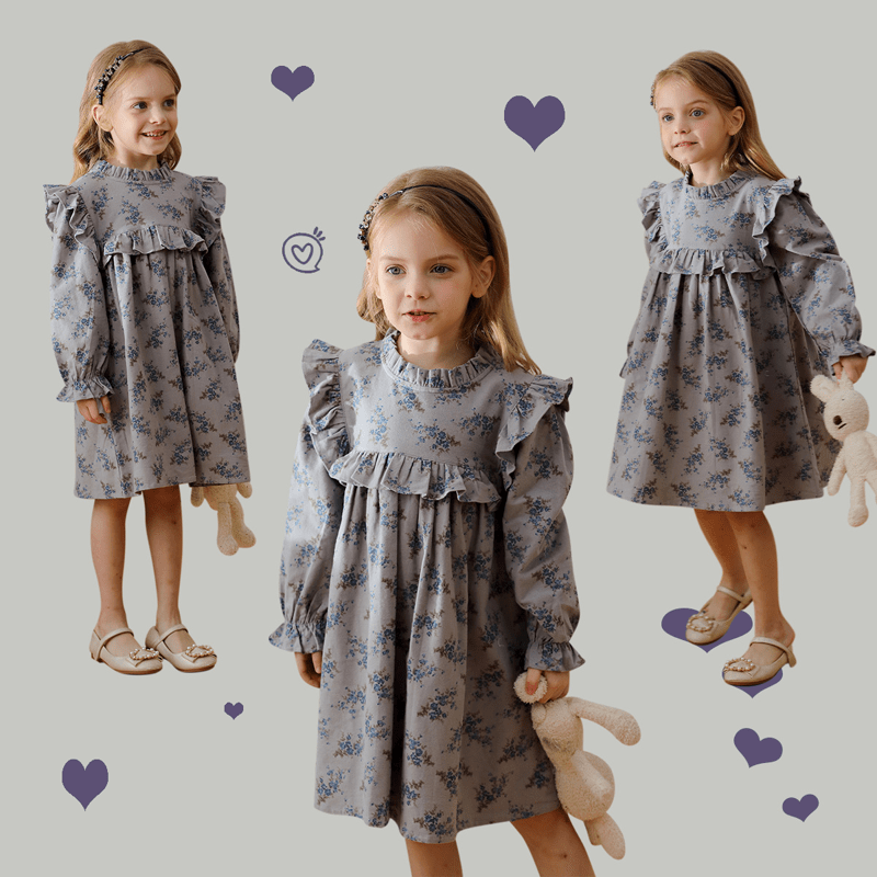 Toddler Retro Flower Stringy Selvedge Dress