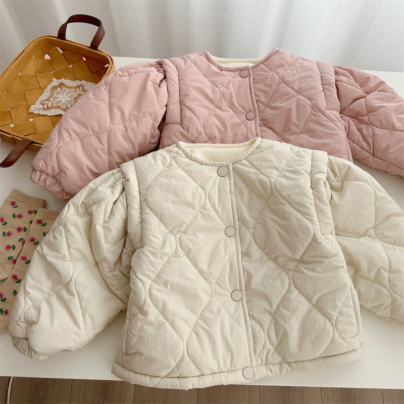 Toddler Girl Quilted Thickened Cotton Padded Jacket