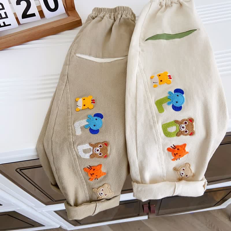LAMB DONNE Toddler Animal Patch Pants