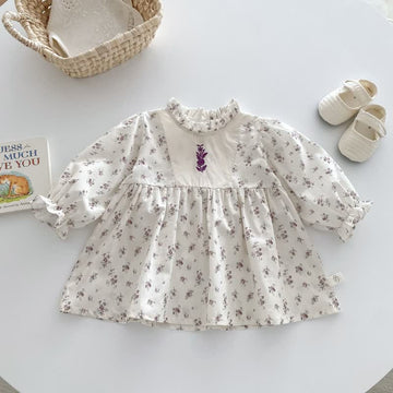 Baby French Romance Flower Apricot Dress