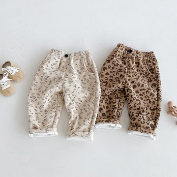 Baby Fleece Lined Corduroy Flower Pants