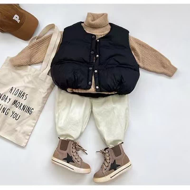 Kids Waxed Cotton Vest Jacket
