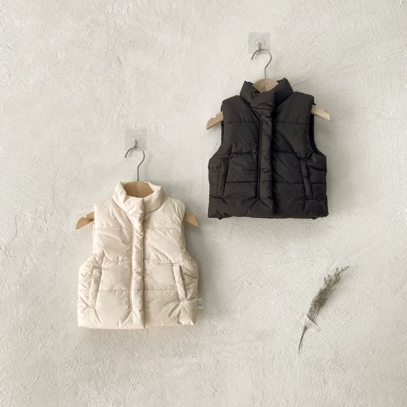 Kids Stand Collar Cotton Padded Vest