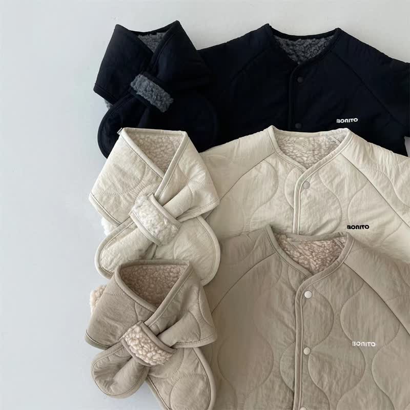 Baby Berber Fleece Romper with Scarf