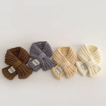 Baby Toddler Solid Color Patch Knitted Scarf