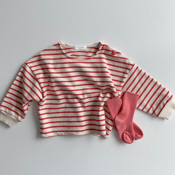 Baby Stripe Shoulder Button Base Layer