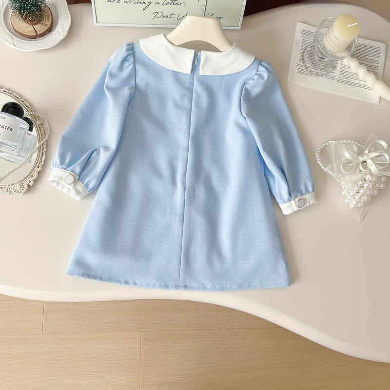 Toddler Graceful Blue Preppy Style Dress