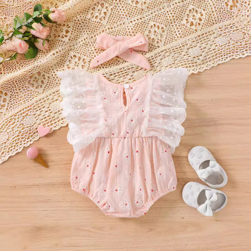 Baby Bow Daisy Bodysuit with Headband