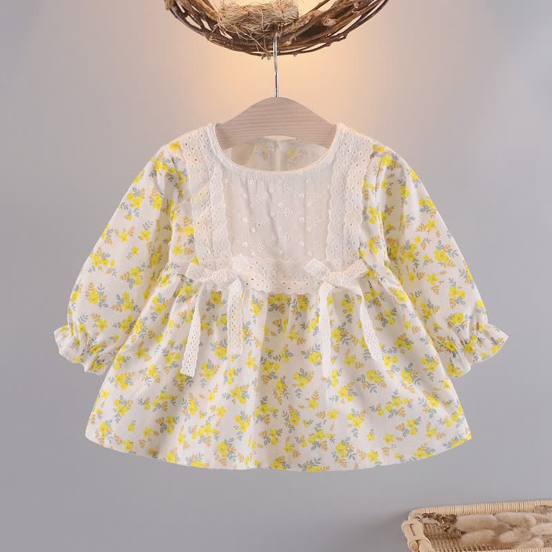 Baby Double Lace Bows Flower Dress