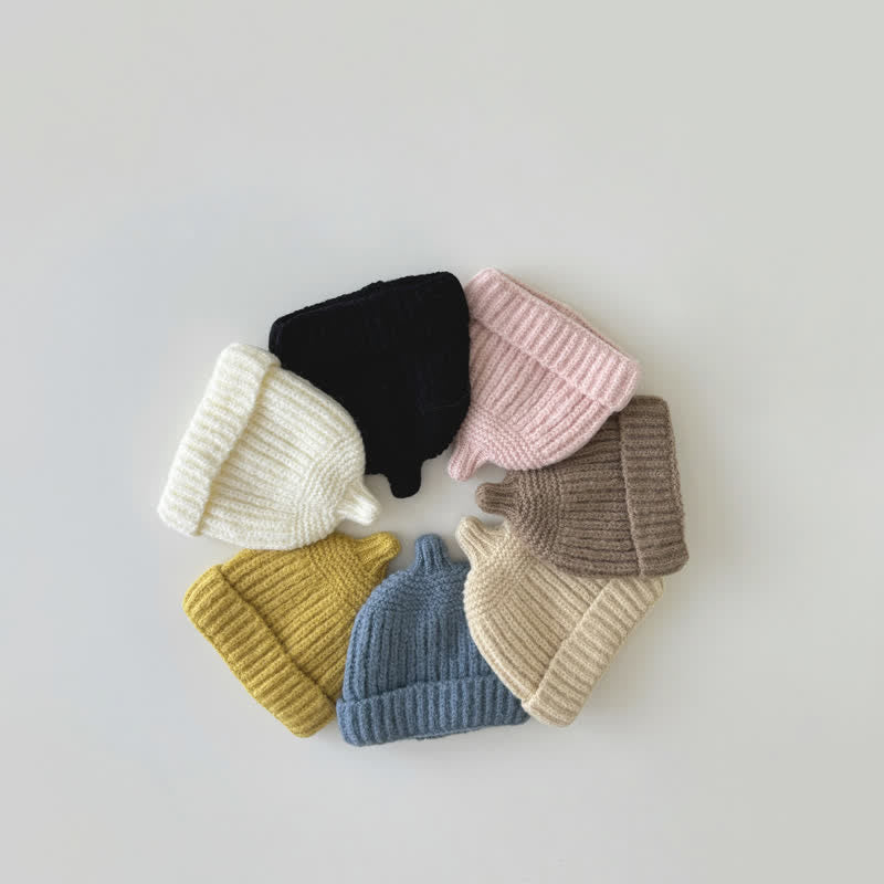 Baby Solid Color Cute Knit Beanie