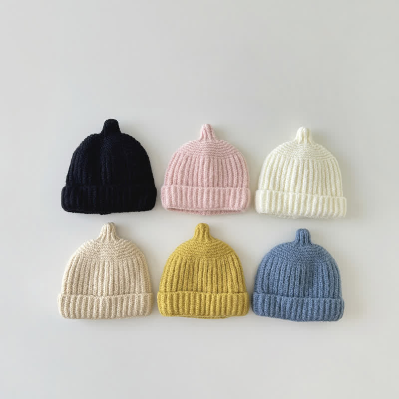 Baby Solid Color Cute Knit Beanie