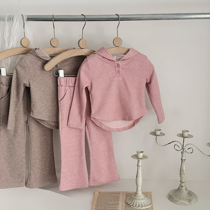 Toddler 2-Piece Hooded Solid Color Set