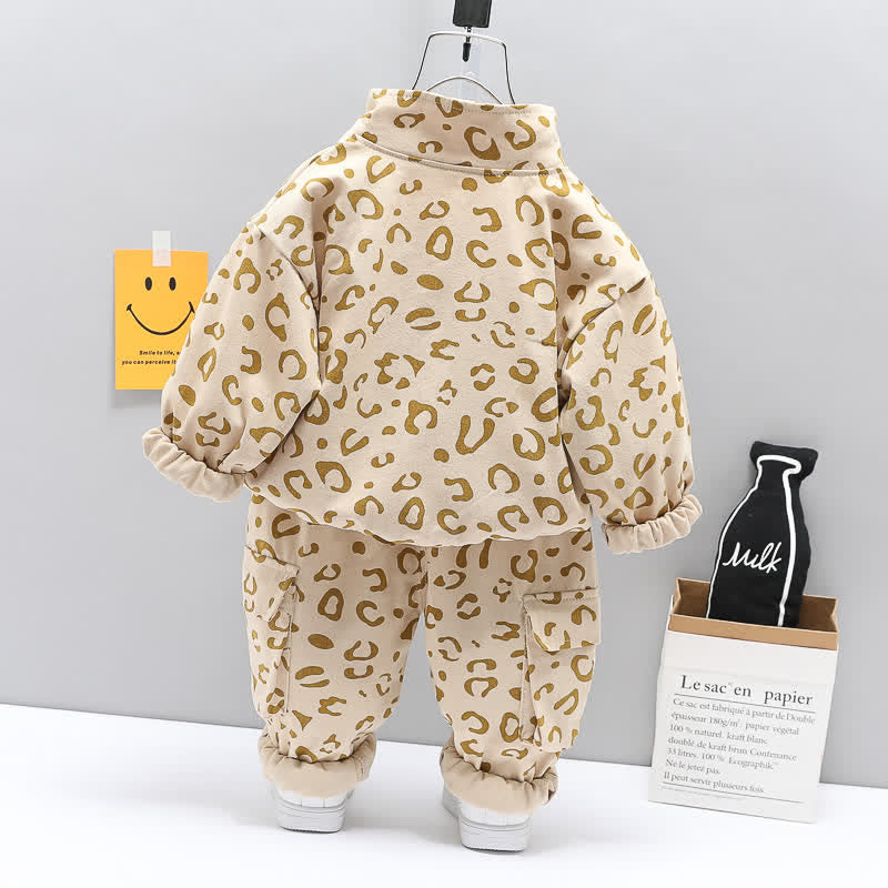 Baby Toddler 2-Piece Leopard Print Sweatsuit Set