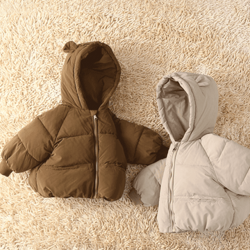 Toddler Solid Color Hooded Puffer Jacket