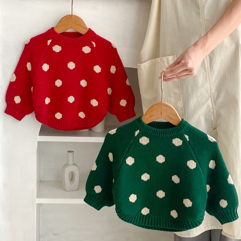 Baby Big Dot Knit Loose Sweater