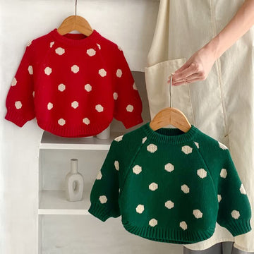 Baby Big Dot Knit Loose Sweater