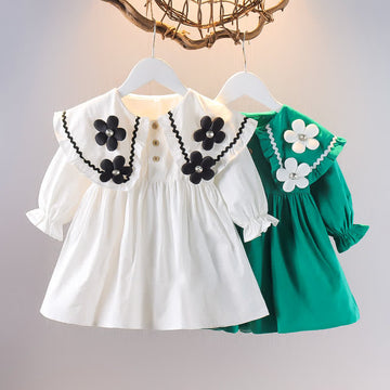 Baby Toddler 3D Four Flowers Sweet Dress