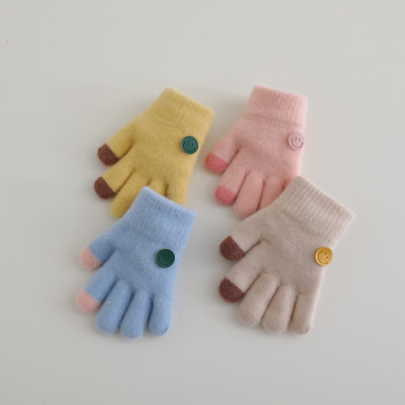 Toddler Happy Face Fleece Gloves