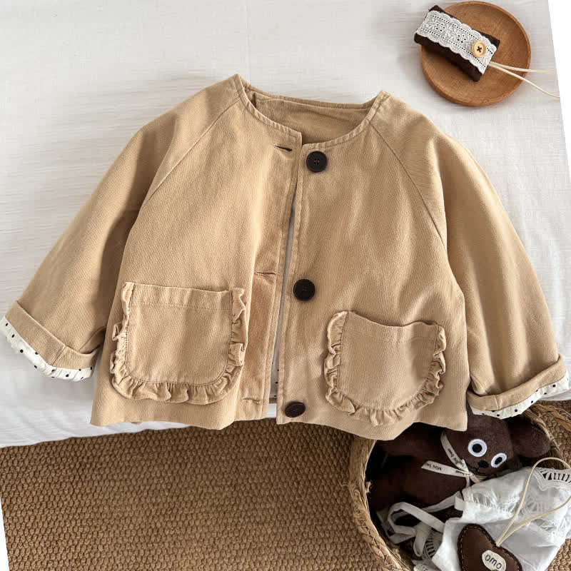 Kid Girl Fungus Edge Pocket Jacket
