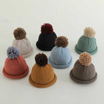 Baby Toddler Special Hairball Knitted Beanie
