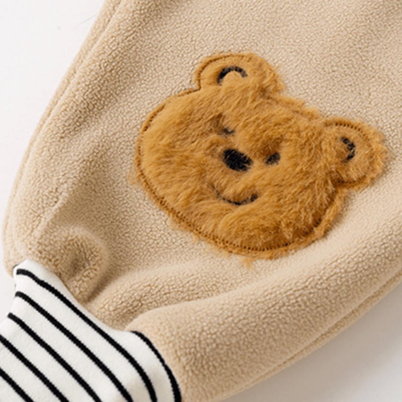 Baby Embroidered Animal Striped Jogger Pants