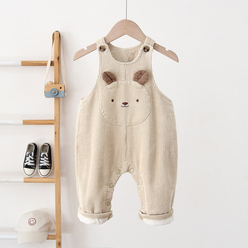 Baby Bear Corduroy Fleece Lined Overalls