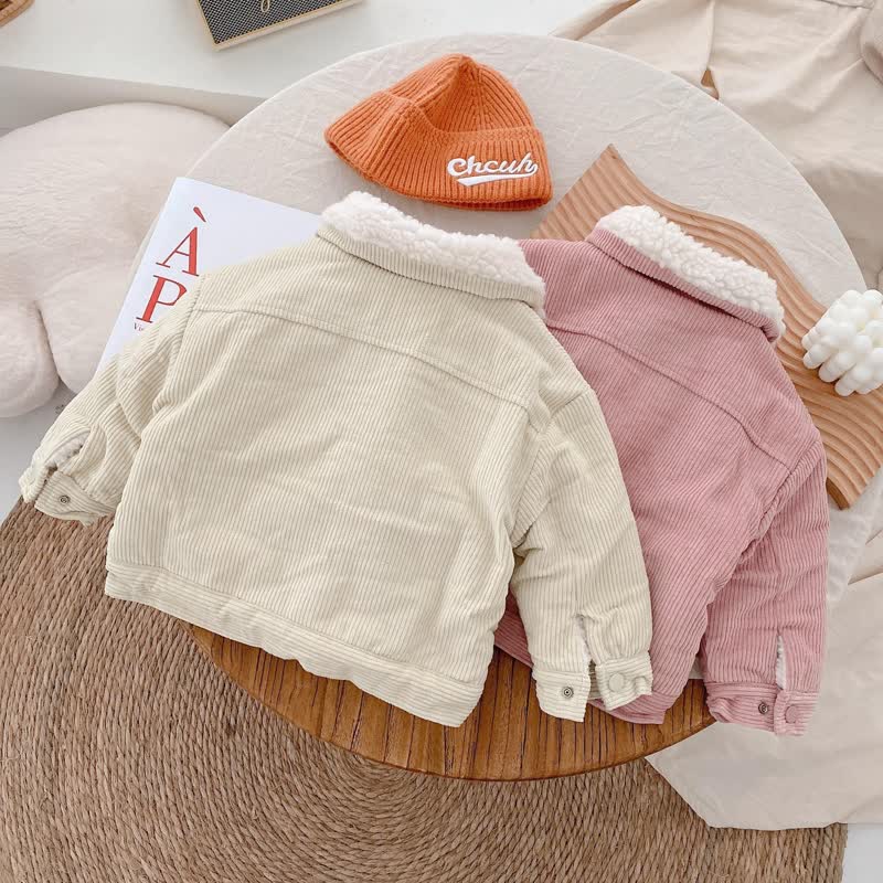 Toddler Lapel Thickened Corduroy Jacket
