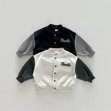 Baby Contrast Sleeve Baseball Jacket