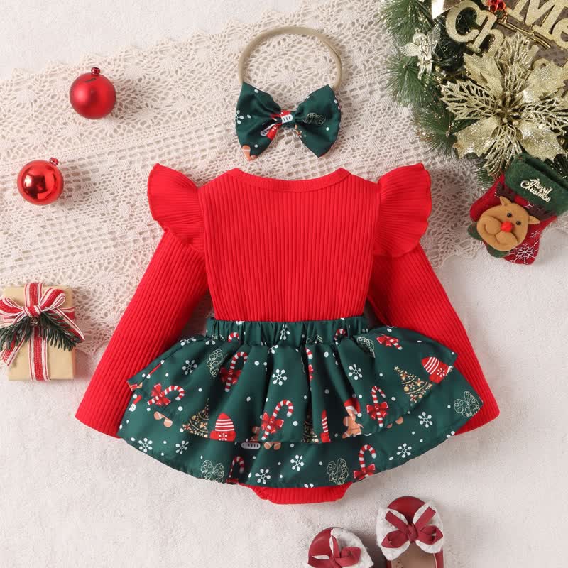 SANTA BABY Baby Christmas Bodysuit with Headband