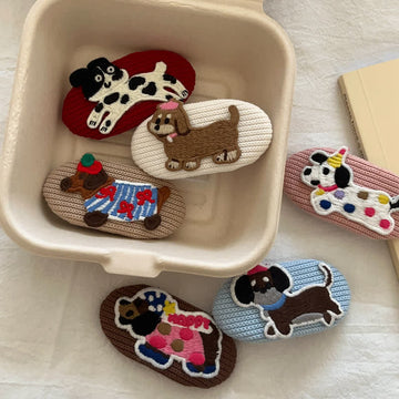 1PC Baby Knitted Cute Dog Hair Clip