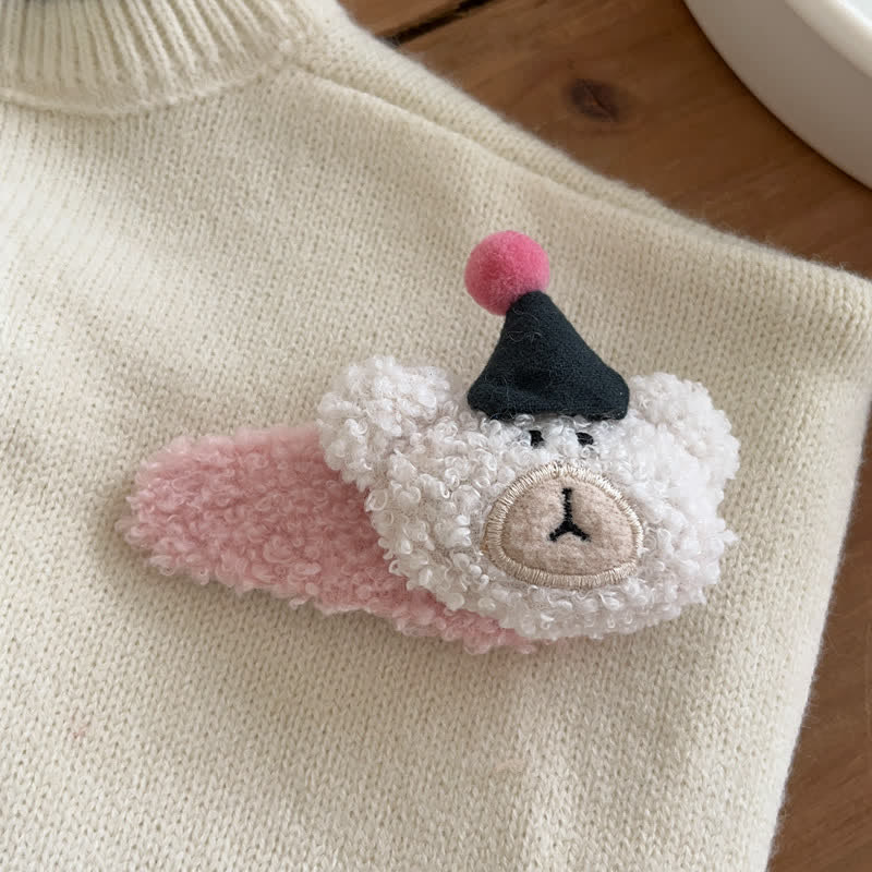 1PC Baby Fleece Cute Bear Hair Clip