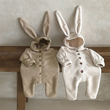 Baby Rabbit Ears Lambswool Romper
